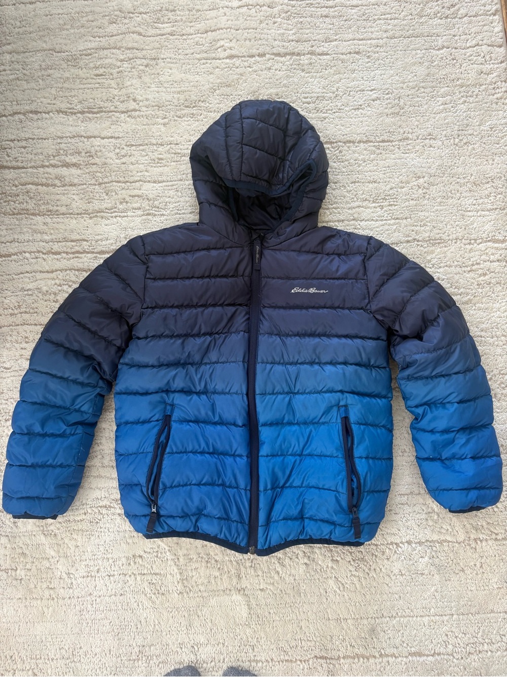 Eddie Bauer Reversible Down Hooded Jacket